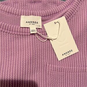 Andrée by Unit Purple Ribbed Top
